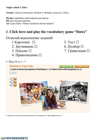 Memories-Choices module 4-Lesson1