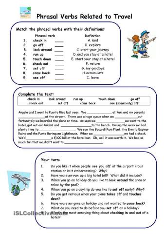 Phrasal Verbs related to Travel