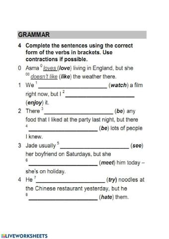 Present Simple, Present Continuous, Past Simple