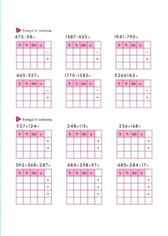Addizioni e sottrazioni