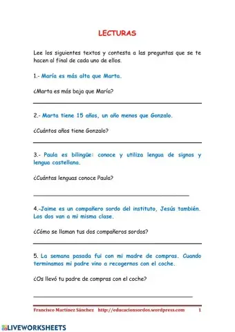 Textos cortos de lectura