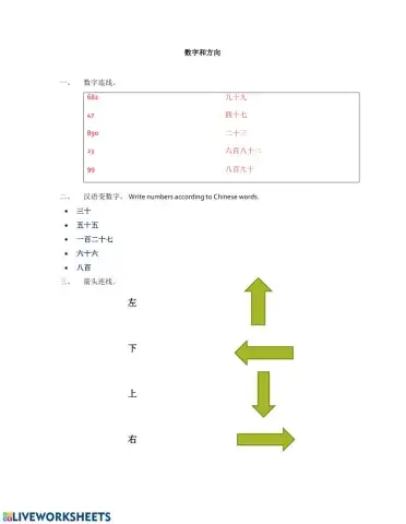 Numbers and basic directions