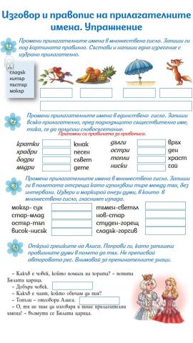 Правопис на прилагателните имена. Упражнение