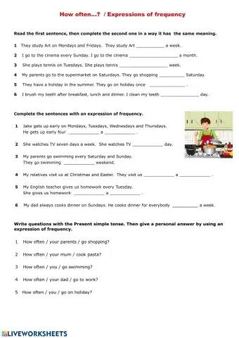 How often...? + Expressions of frequency