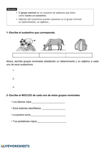 Ejercicios de gramática