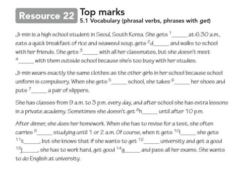 Phrases verbs, phrases with get