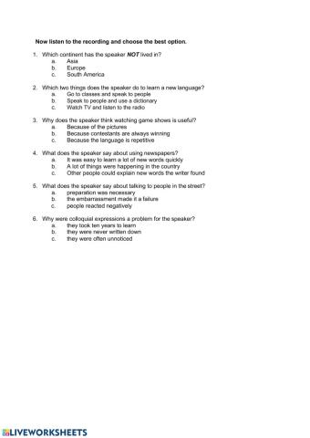 LISTENING: Learning Languages