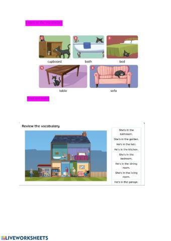 Furniture at home.house.prepositions