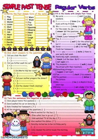 Present simple regular verbs