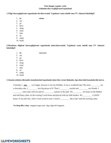 Past simple irregular verbs