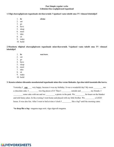 Past simple irregular verbs