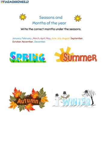 Weather and Seasons writing