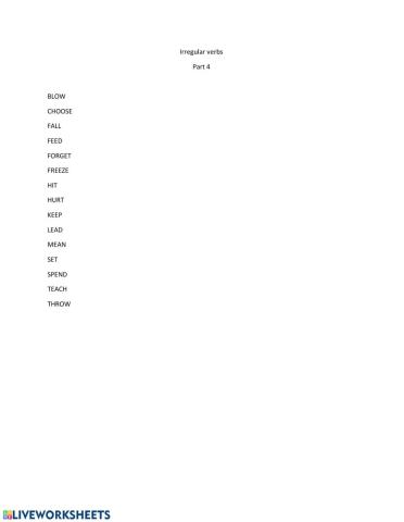 Irregular verbs Part 4
