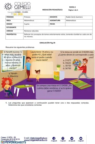 Ejercicios operaciones básicas