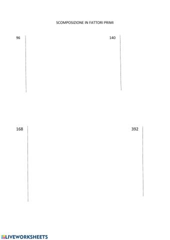 Scomposizione in fattori primi
