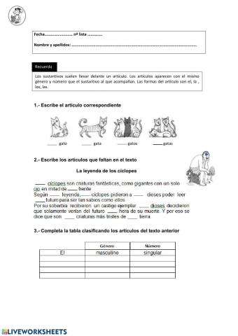 Artículos determinados