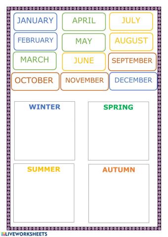 Months and seasons
