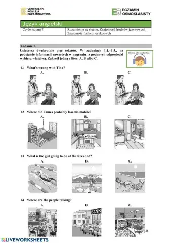 Egzamin ósmoklasisty-ćwiczenia CKE-2020