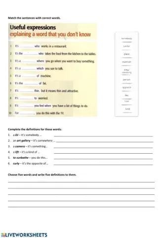 Useful expressions to explain unknown words