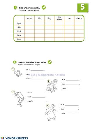 Klasa 2 unit 5 (zeszyt ćwiczeń)  str.37, ćw.. 7,8