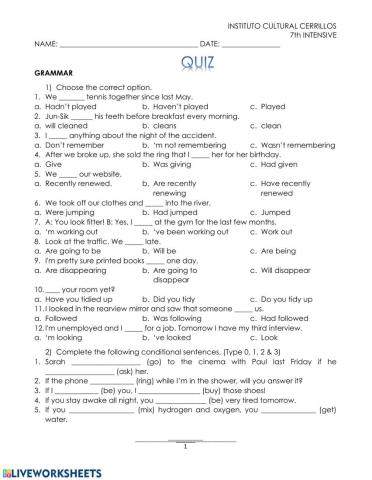 7th Intensive- review