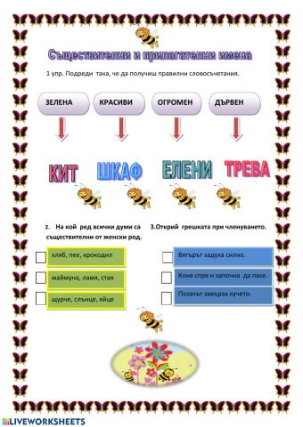 СЪЩЕСТВИТЕЛНИ И ПРИЛАГАТЕЛНИ ИМЕНА