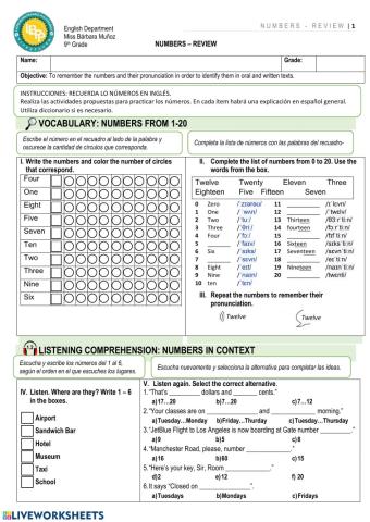 WORKSHEET -2 - NUMBERS