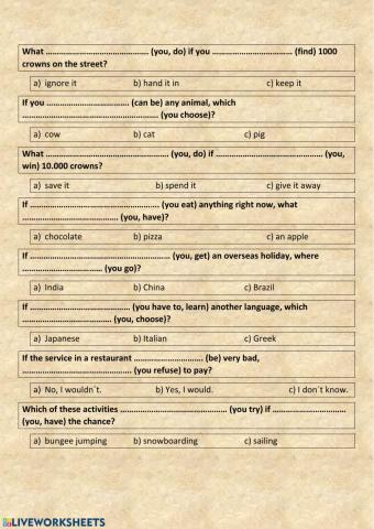 2nd conditional questions