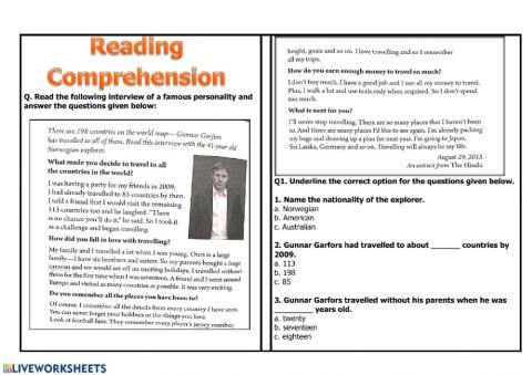 Reading Comprehension