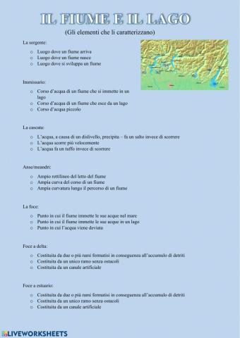 I paesaggi italiani fiume e lago