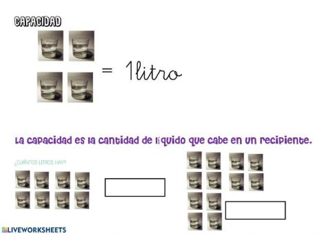 Litro, medio litro, cuarto de litro