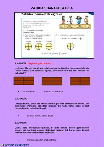 Zatikiak banaketa gisa