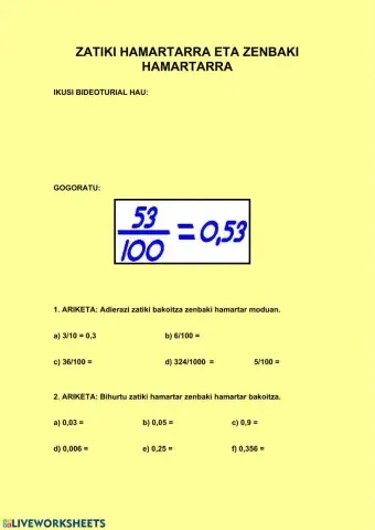 Zatiki hamartarra eta zenbaki hamartarra