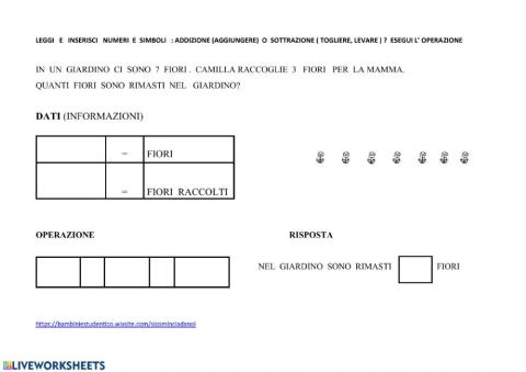Problema : addizione o sottrazione?