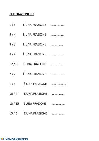 Frazioni proprie improprie e apparenti