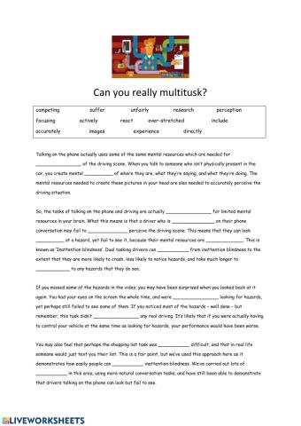 Can you really multitask? gap filling