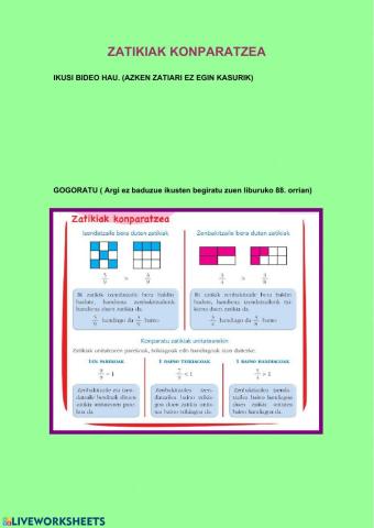 Zatikiak konparatzea