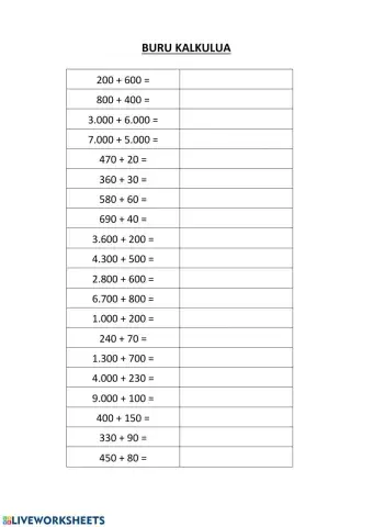 Buru kalkulua (batuketak)