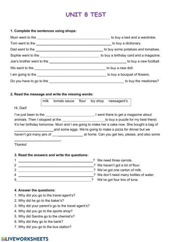 Shops and infinitive of purpose