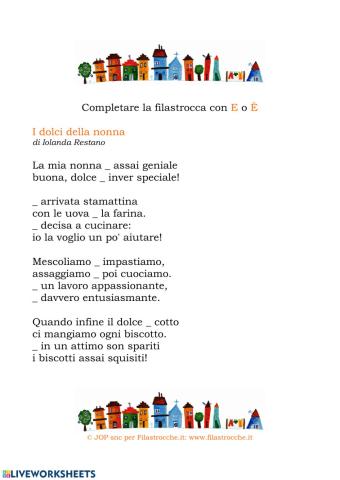 Completa la filastrocca 3