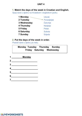 Days of the week - Feelings