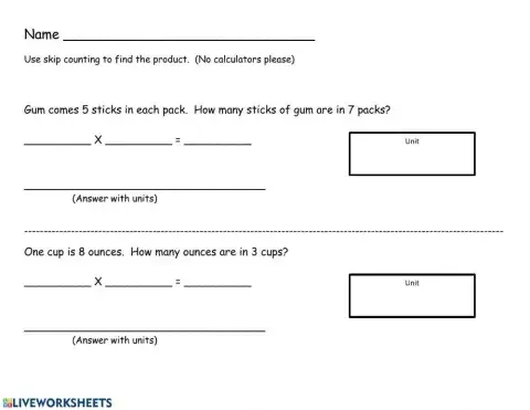 Single digit multiplication word problem