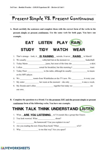 Present Simple VS. Present Continuous