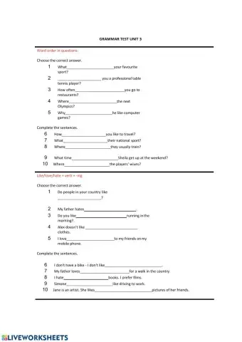 Grammar test: Present continuous...