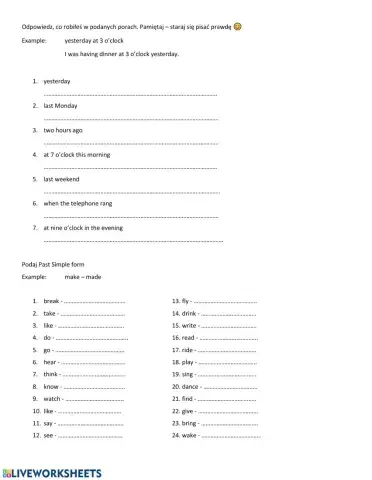 Past Simple and Past Continuous