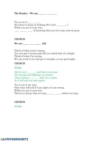 We Can work it out - Beatles