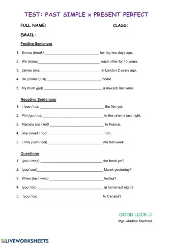 Past simple, Present perfect