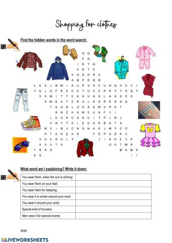 Shopping for clothes