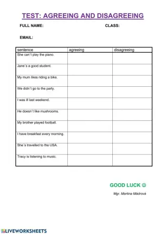 Agreeing and Disagreeing