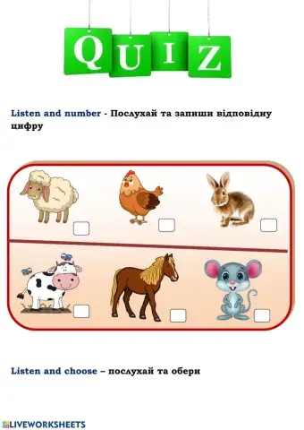 Farm animals - quiz